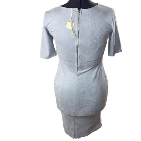 Lemon 🍋 Fashion Women’s Soft Grey Soft Short Sleeve Midi Dress (Size Medium)NWT - Picture 2 of 8